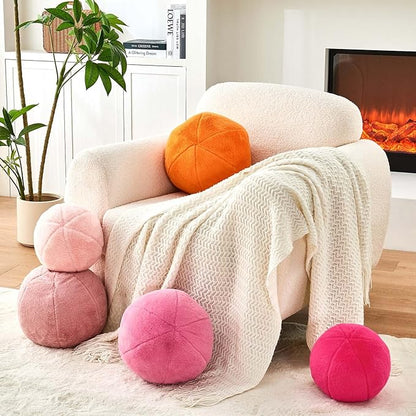 Uvvyui Orange Ball Pillow, Ball Shaped Pillow Plush Cushion - Image 3