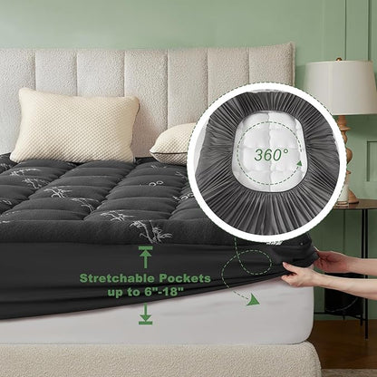 BEDLORE RV Queen Mattress Topper Viscose Derived from Bamboo, Pillow Top - Image 7