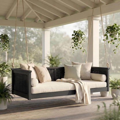 lumisol twin size outdoor porch swing bed, solid, main product view