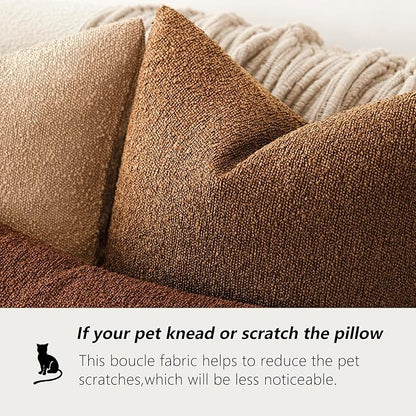 Foindtower Pack of 2, Decorative Textured Boucle Throw Pillow Covers Neutral - Image 4