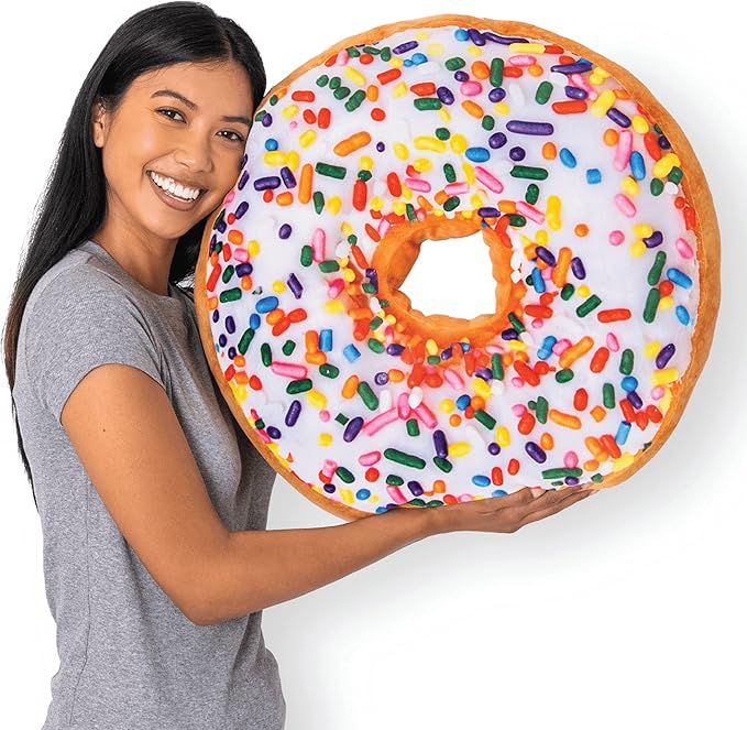 22" 3D Sprinkle Donut Throw Pillow by MuchComfort