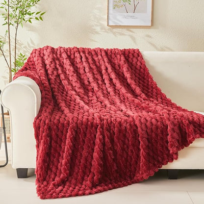 NEWCOSPLAY Super Soft Throw Blanket Red Premium Silky Flannel Fleece 3D Clouds - Image 8