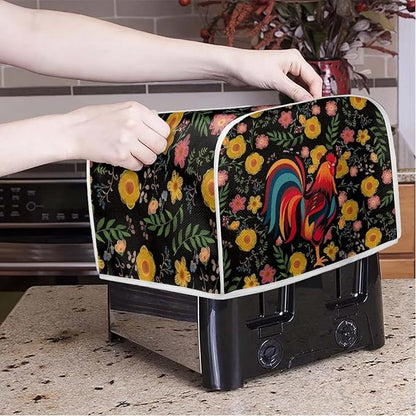 ZFRXIGN Sunflower Chicken Toaster Cover 2 Slice Wide Slot Toaster Rooster Cover - Image 2