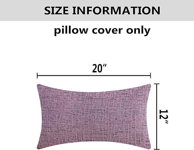 Home Brilliant Lumbar Pillow Cover 12x20 Chenille Plush Velvet Oblong - Image 5