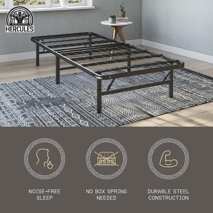 hercules 14 inch folding metal bed frame &, side view