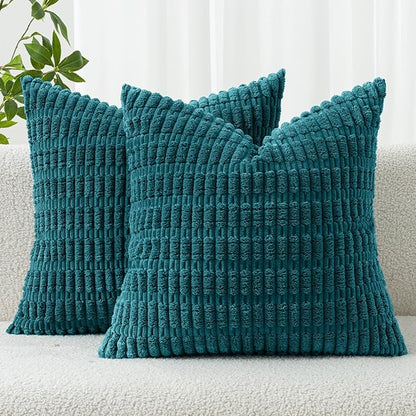 MIULEE Pack of 2 Corduroy Decorative Throw Pillow Covers 16x16 Inch Soft Boho by MIULEE