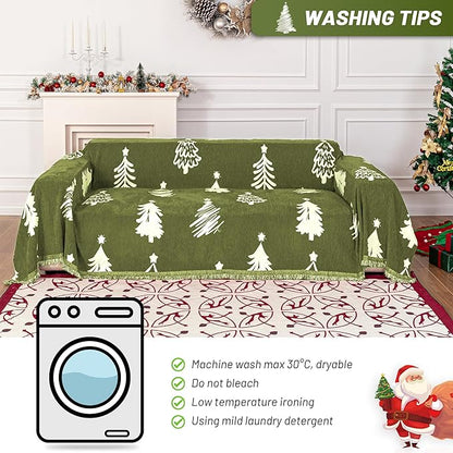 MYSKY HOME 71"X102" Chair Christmas Couch Cover, Sectional Sofa Covers Sofa - Image 5