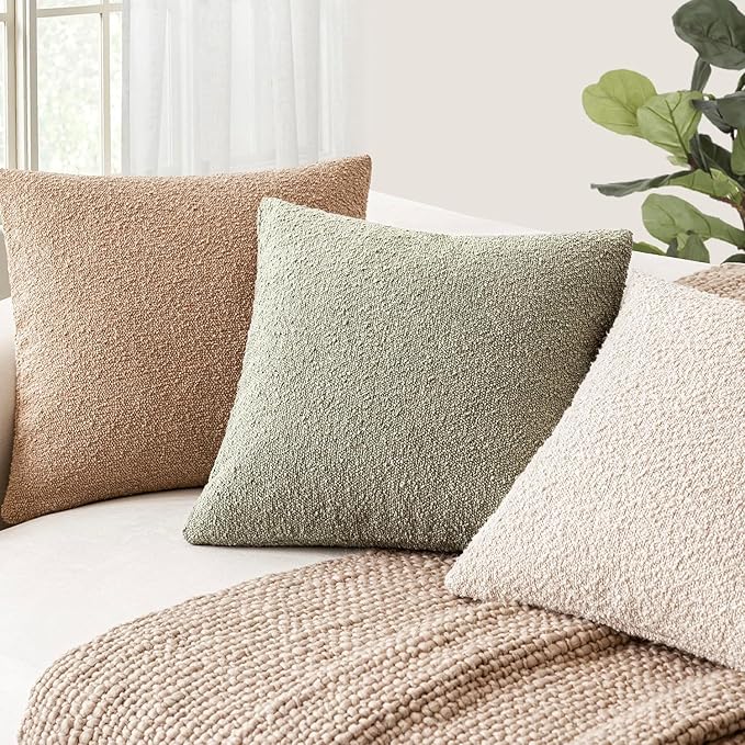 Foindtower Decorative Textured Boucle Throw Pillow Covers Accent Solid Pillow - Image 6