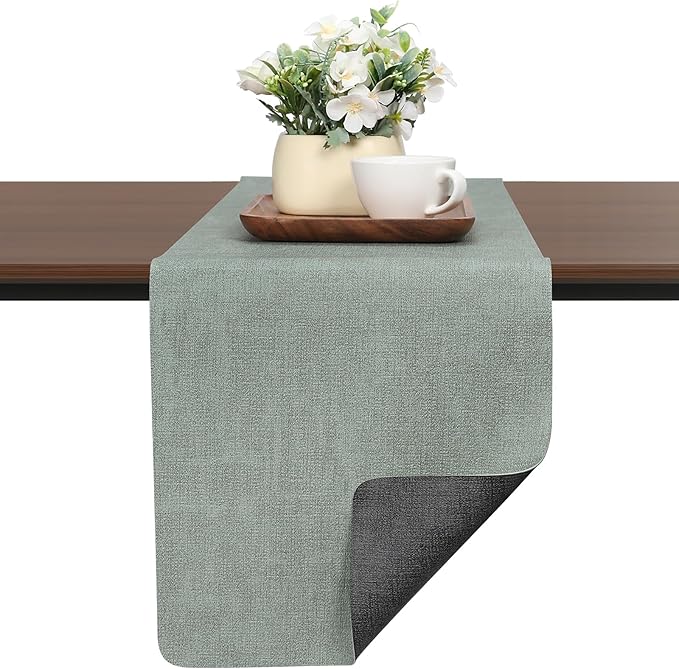 Table Runners 94 Inches Long, Dual-Sided Faux Leather Farmhouse Table Runner by Chitomars
