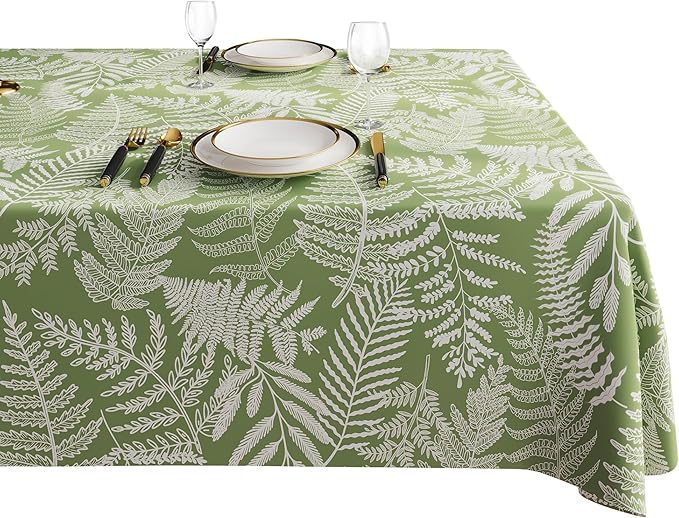 Rectangle Table Cloth, 100% Waterproof Tablecloth Oil Proof Spill Proof Vinyl by Unknown