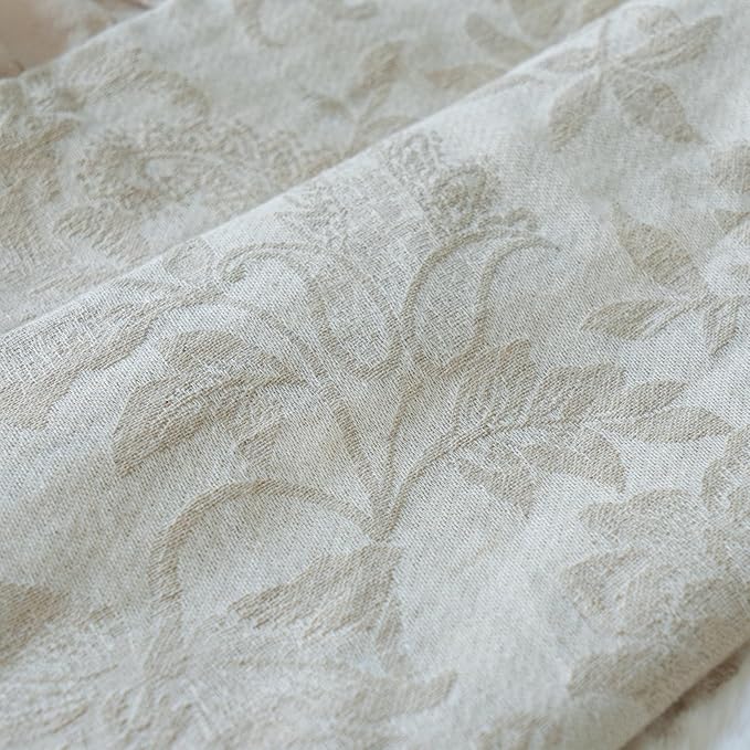 Pillow Shams Set of 2 Linen-Cotton Jacquard Fabric and Washed 100% Cotton Retro - Image 9