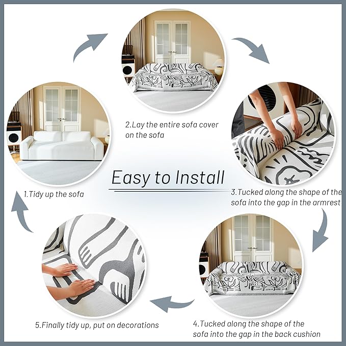 MYSKY HOME Couch Cover for Dogs, Washable Couch Covers, Sofa Covers for - Image 8
