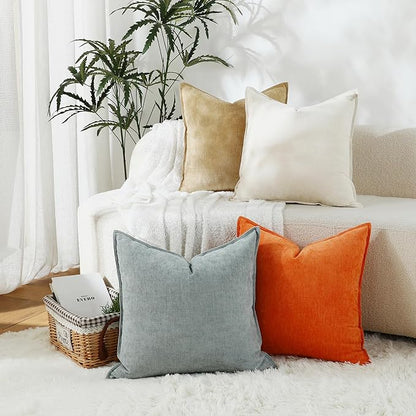 Stellhome Pack of 2 Soft Textured Throw Decorative Pillow Covers Square Accent - Image 6