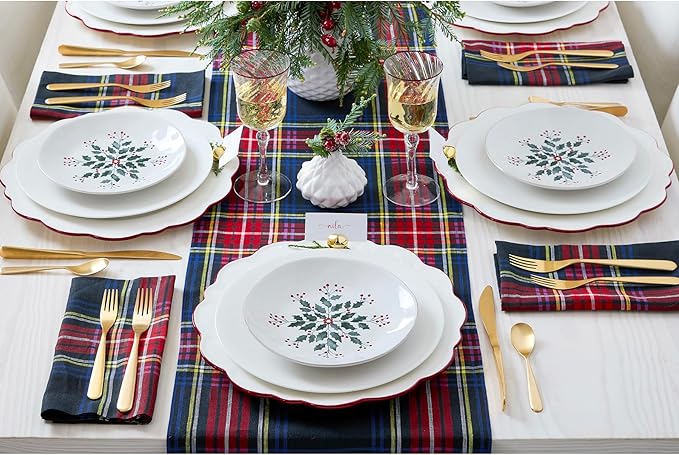 Solino Home Linen Stewart Plaid Table Runner 144 Inches Long - Image 3