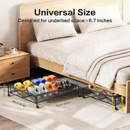 under bed shoe storage organizer, 2 pack under showing dimensions