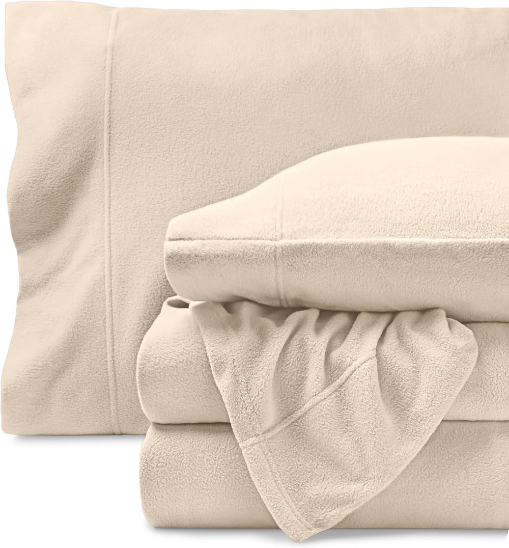 Bare Home Super Soft Fleece Sheet Set (Split King, Sand)