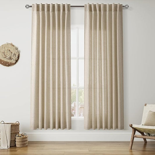 Nanspring Taupe Burlywood Living Room Curtains 72 Inch Length 2 Panels Set by Nanspring