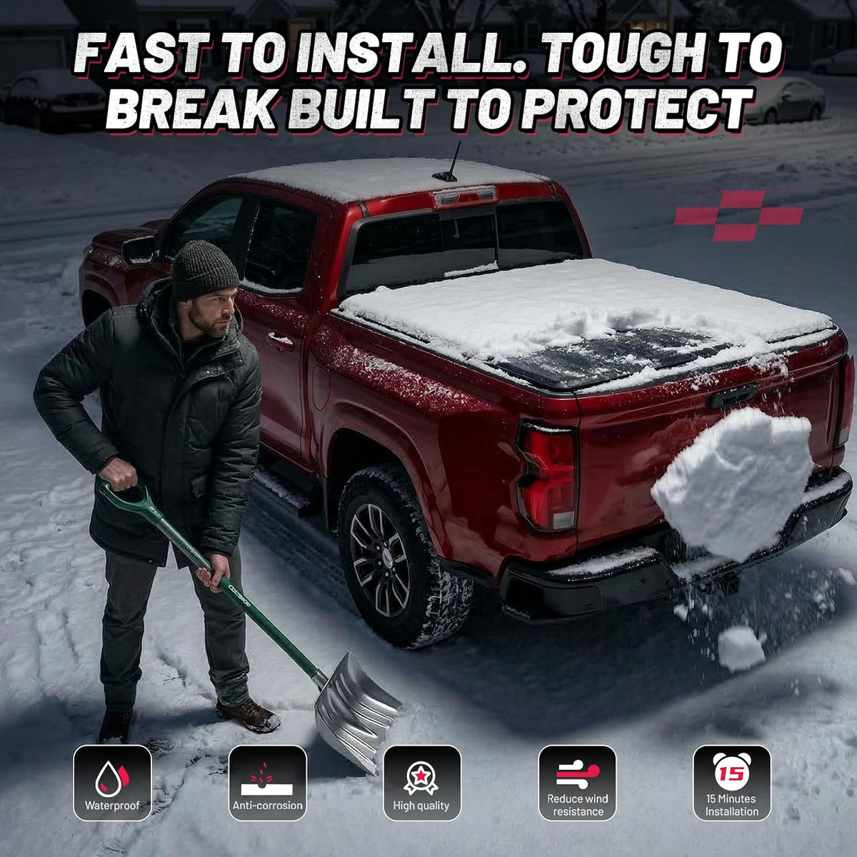 bdfhyk tri-fold truck bed tonneau cover for nissan showing dimensions