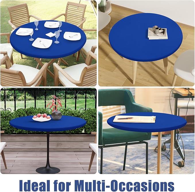 Round Spandex Tablecloth, Elastic Fitted Waterproof Tablecloths - Image 9