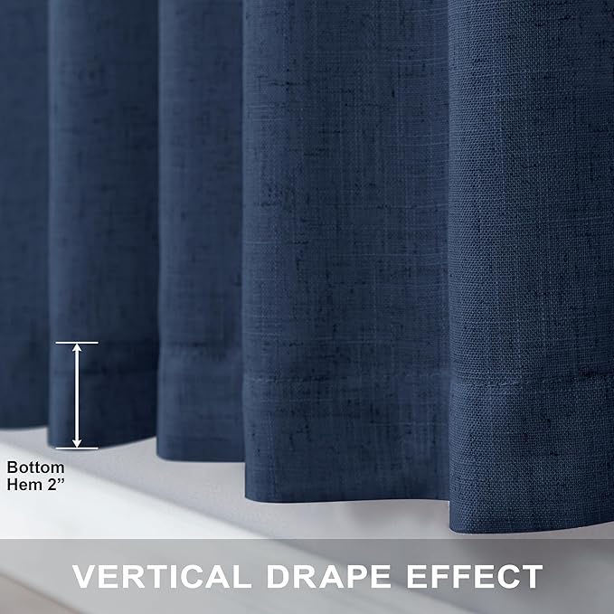 Navy Blue Curtains 45 Inch Length - Image 6