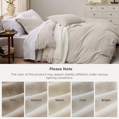 bedsure prewashed duvet cover king, cotton-like soft bedding, side view
