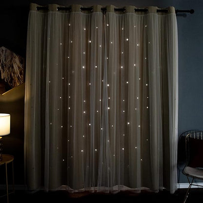 Kinryb Kids Blackout Curtains for Bedroom/Living Room/Classroom, Sheer Overlay by Kinryb