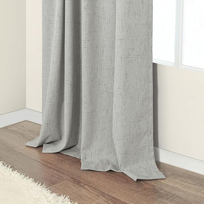 Extra Long White Gray Blackout Curtains 108 Inch Long - Image 9