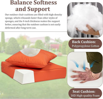 Outdoor Deep Seat Cushions for Patio Furniture Set of 2, Waterproof Outdoor - Image 5