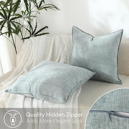 Stellhome Pack of 2 Soft Textured Throw Decorative Pillow Covers Square Accent - Image 4