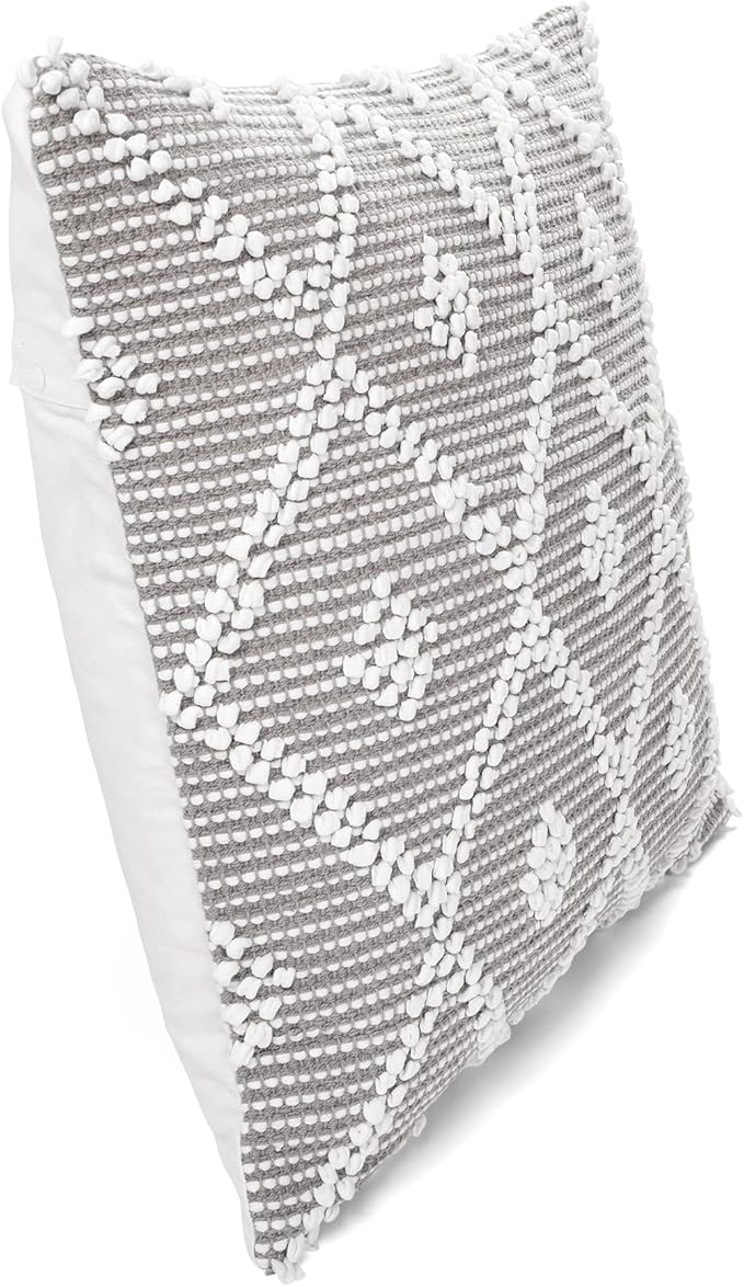 Lush Decor Adelyn Decorative Throw Pillow Cover, Light Gray - Image 3