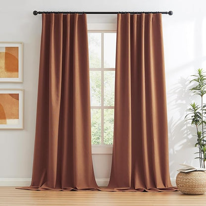 KEQIAOSUOCAI Rust Colored Blackout Curtains 120 Inch Length 10 FT Inches Long - Image 2