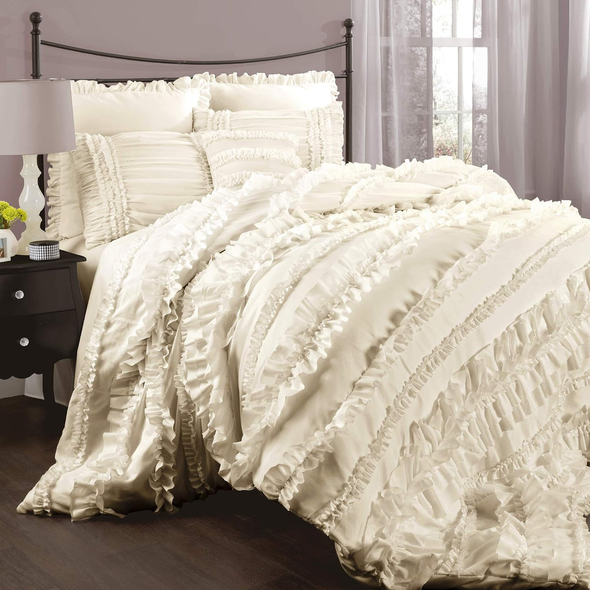 lush decor c07815p13 belle ivory comforter (96 x, main product view