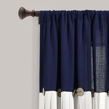 Lush Decor Linen Button Window Curtain Panel, Bedroom & Dining Room - Image 2