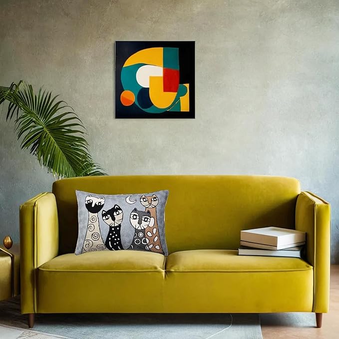 Picasso Lumbar Cat Pillow Cover - Image 5