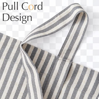 jinchan Tie Up Linen Textured Striped Tie Curtain - Image 6