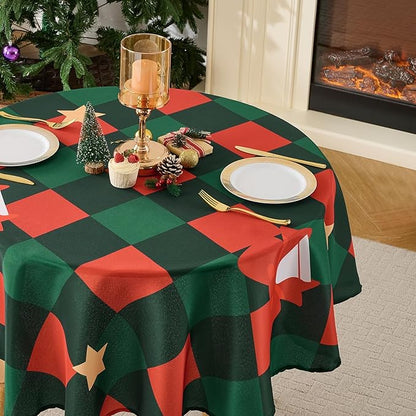 Christmas Tablecloth Round 60 Inch 1 Pack Waterproof, Machine Washable - Image 9