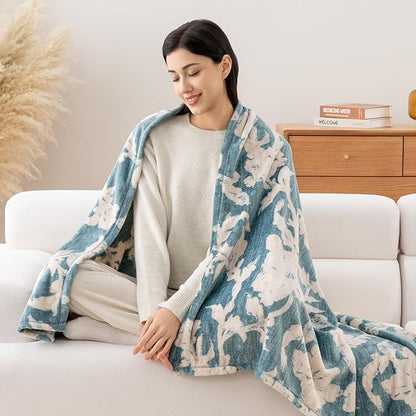 Luxury Printed Fleece Warm Throw Blanket, Soft Lightweight Velvety Plush Throw - Image 4