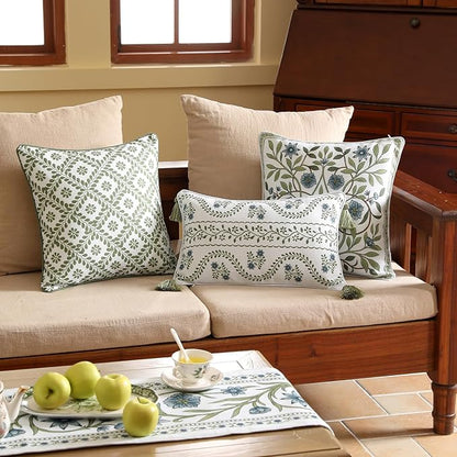 ISAENNE Design Fresh Linen Rectangle Throw Pillow Covers 12"x20", French White - Image 5