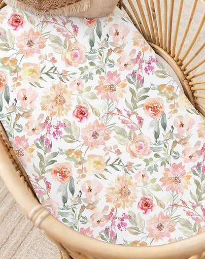 Bassinet Sheets for Baby Girls Boys 2 Pack, Fitted Baby Mattress Sheet for - Image 8