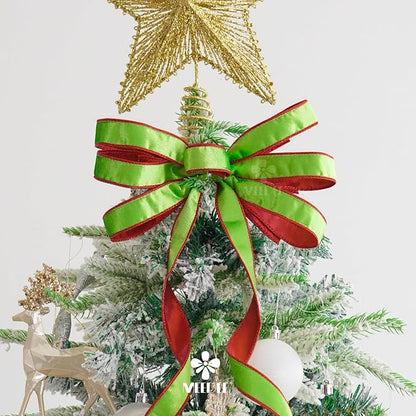 MEEDEE Lime Green and Red Velvet Christmas Ribbon - Image 7