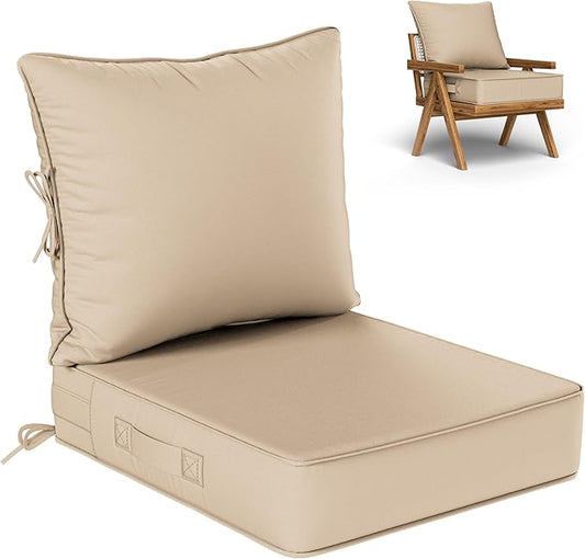 Outdoor Seat Cushion Set 22 L × 24 W × 5 H Inch Waterproof & Fade Resistant by VisitheKimunukStore