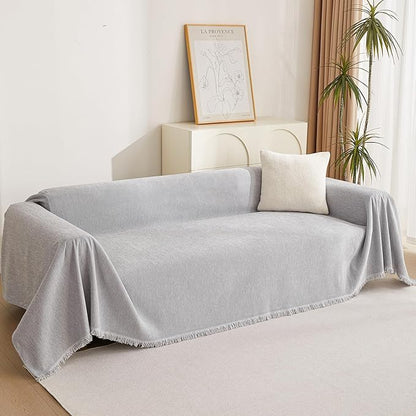 MYSKY HOME Couch Cover for Pets Light Grey Couch Covers for 2 Cushion Couch - Image 8