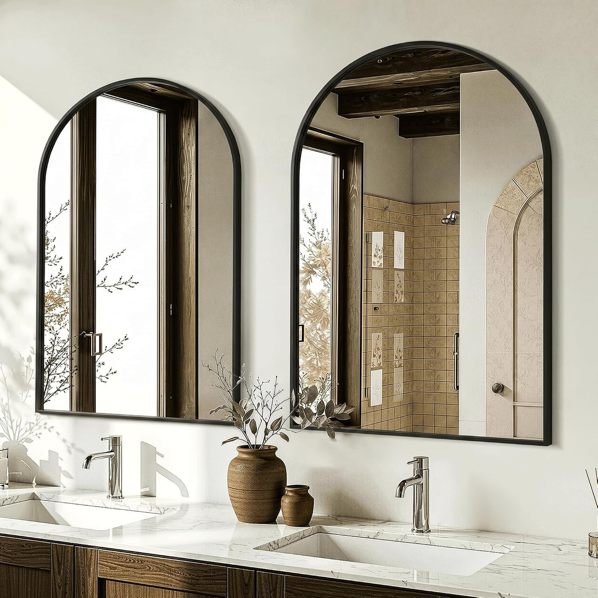 amoise arched bathroom mirror for wall, 2pack 30"x20", main product view