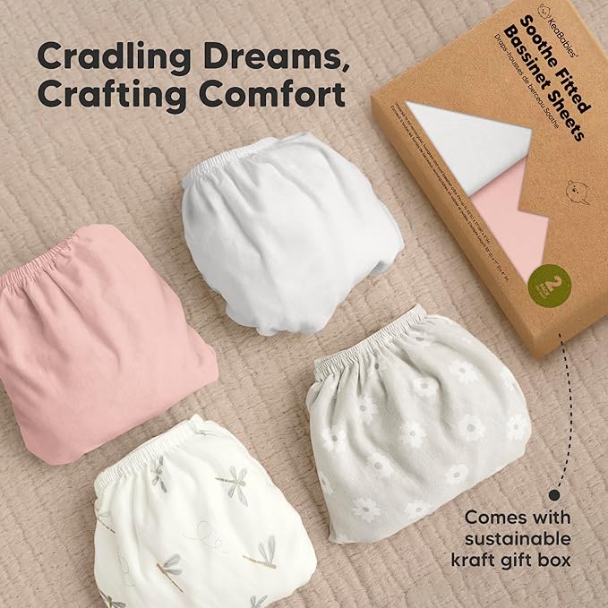 2-Pack Organic Bassinet Sheets for Girls, Boys - Image 9