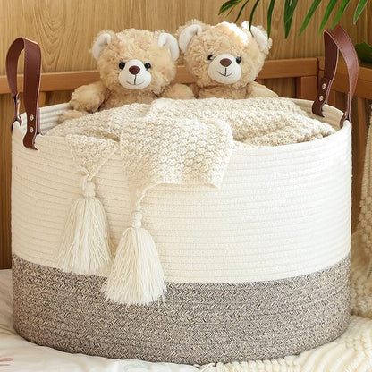 KAKAMAY Large Blanket Basket, Woven Baskets by KAKAMAY