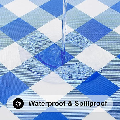 Smiry Rectangle Picnic Table Cloth, Elastic Waterproof Fitted Vinyl Tablecloths - Image 3