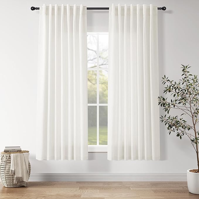 Nanspring Semi Sheer Linen Curtains by Nanspring