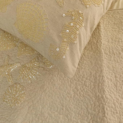 The HomeCentric King Queen Twin Beige Handmade Full 68"x18" Bed Runner - Image 3