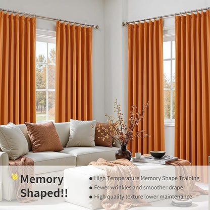 Pinch Pleated Linen 100% Blackout Curtains 84 Inch Length 2 Panels Insulated - Image 7