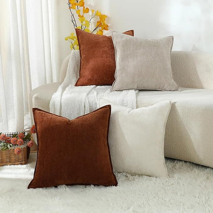 Stellhome Set of 4 Fall Decorative Throw Pillow Covers Accent Solid Soft - Image 6